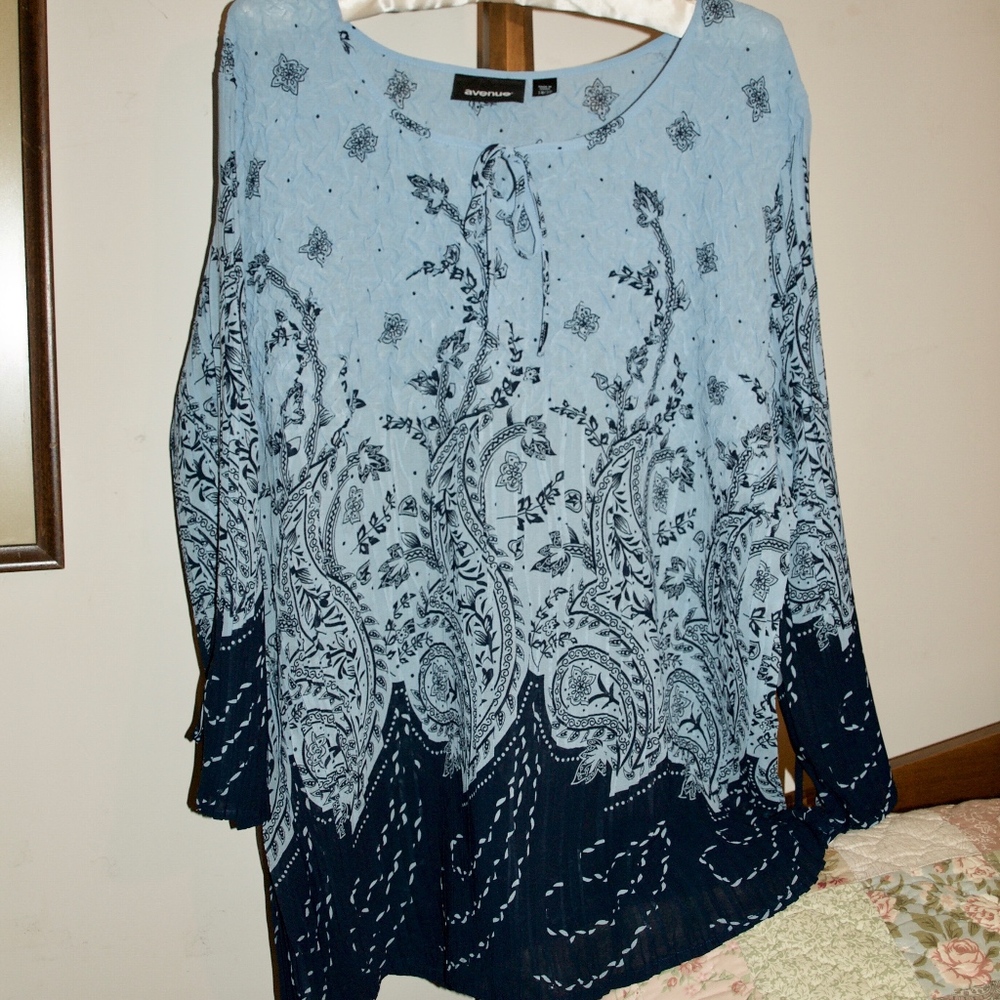 Tunic 18-20 in Women Boho Accordion Fabric w/ Ties